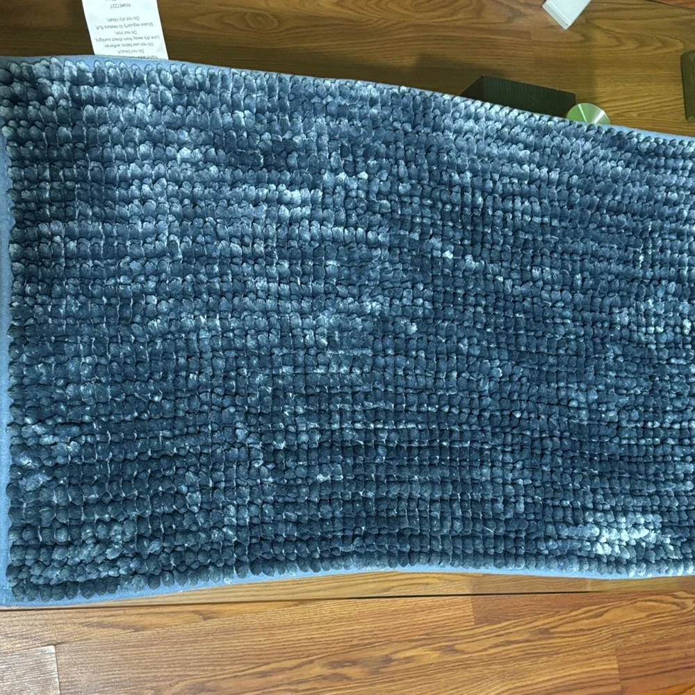 Plush Blue Textured Rug